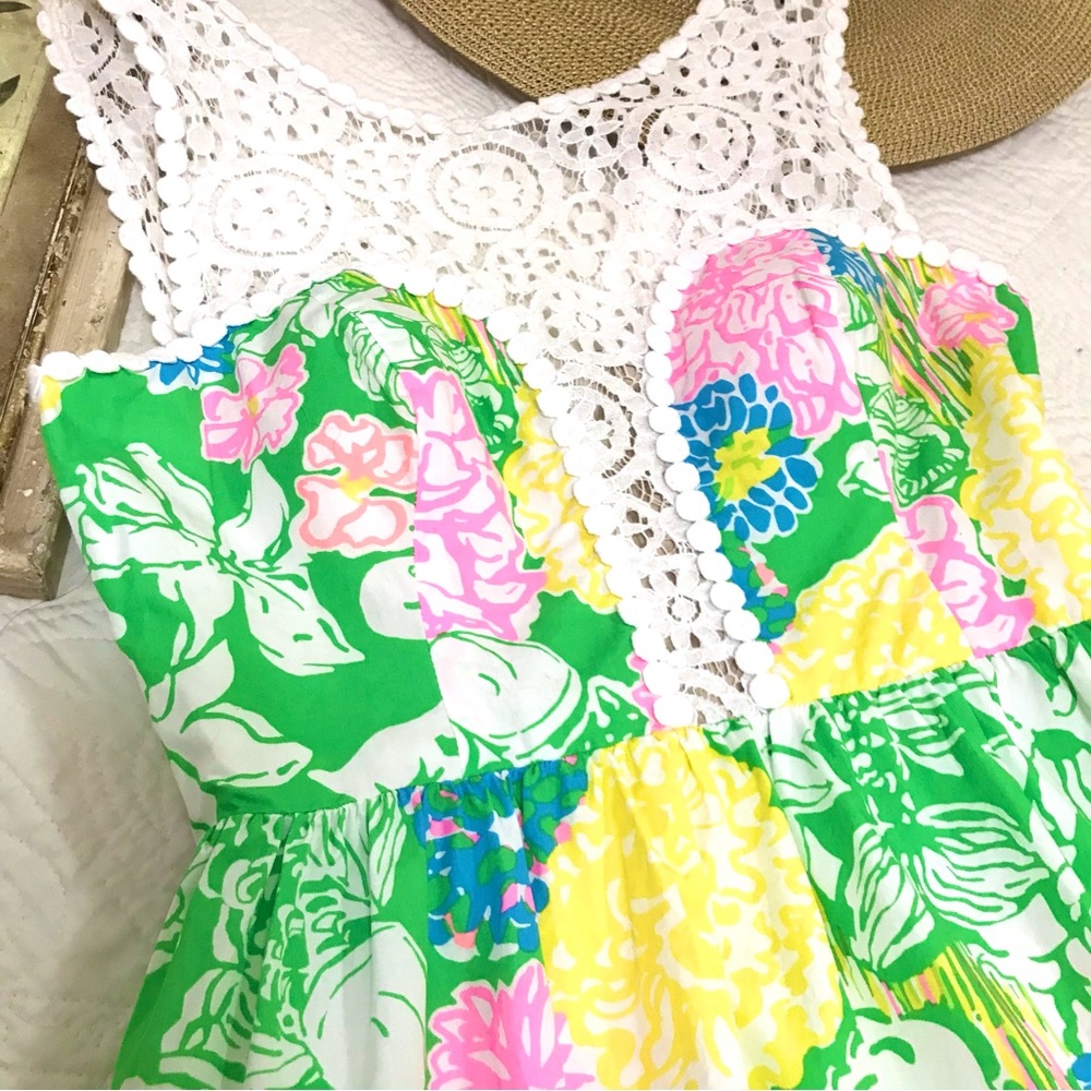 Lilly Pulitzer Reagan Dress Hibiscus Stroll - Picture 6 of 16